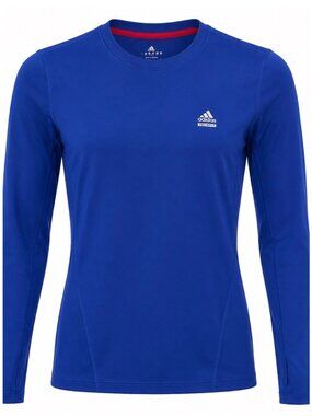 Adidas Womens Blue Techfit Climalite Long-Sleeve Athletic Shirt Size S Lightweig